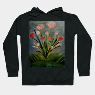 wildflowers growing beside a pond Hoodie